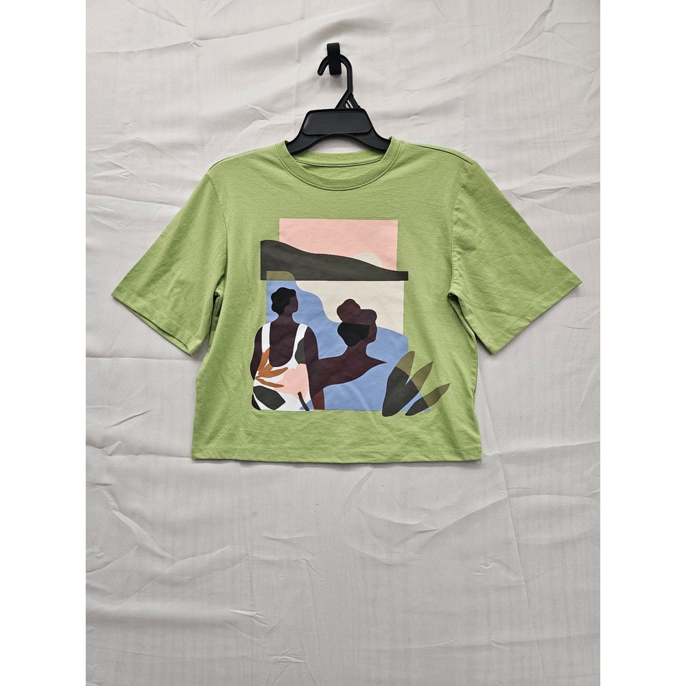 Target Black History Month Graphic T-Shirt‎ Lime Green Crop Top Womens XS New